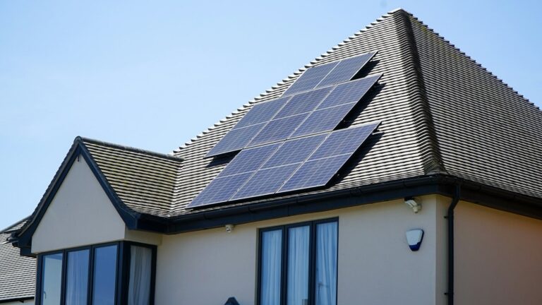 House with rooftop solar panels